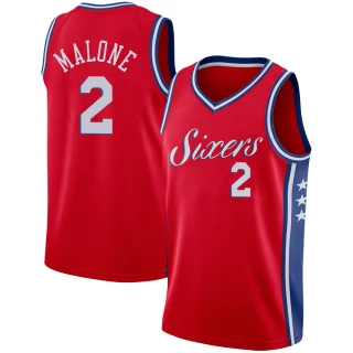 Youth Moses Malone Philadelphia 76ers Red Swingman Jersey - Statement Edition