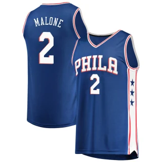 Youth Moses Malone Philadelphia 76ers Royal Fast Break Jersey - Icon Edition