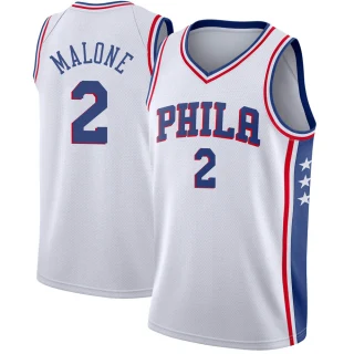 Youth Moses Malone Philadelphia 76ers White Swingman Jersey - Association Edition