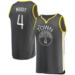 Youth Moses Moody Golden State Warriors Gold Fast Break Charcoal Jersey - Statement Edition