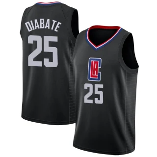 Youth Moussa Diabate Los Angeles Clippers Black Swingman Jersey - Statement Edition