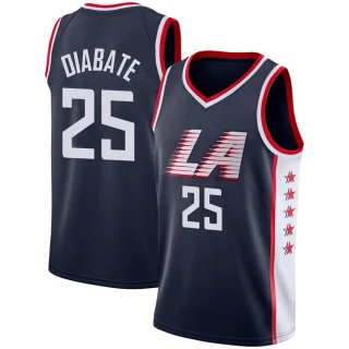 Youth Moussa Diabate Los Angeles Clippers Navy Swingman 2018/19 Jersey - City Edition