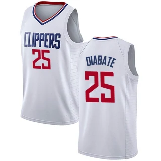 Youth Moussa Diabate Los Angeles Clippers White Swingman Jersey - Association Edition