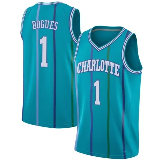 Youth Muggsy Bogues Charlotte Hornets Aqua Swingman Jordan Brand Hardwood Classics Jersey