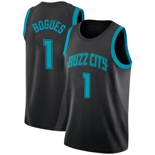 Youth Muggsy Bogues Charlotte Hornets Black Swingman Jordan Brand 2018/19 Jersey - City Edition