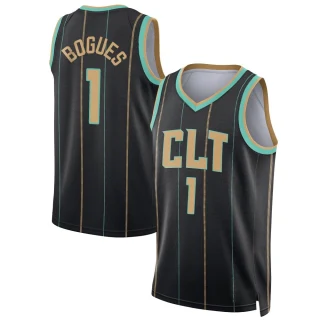 Youth Muggsy Bogues Charlotte Hornets Black Swingman Jordan Brand 2022/23 City Edition Jersey