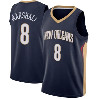 Youth Naji Marshall New Orleans Pelicans Navy Swingman Jersey - Icon Edition