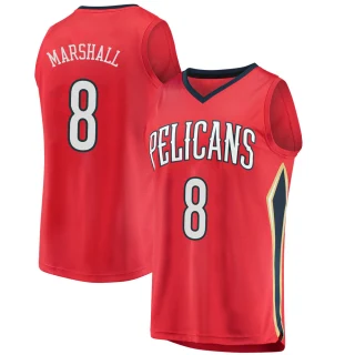 Youth Naji Marshall New Orleans Pelicans Red Fast Break Jersey - Statement Edition