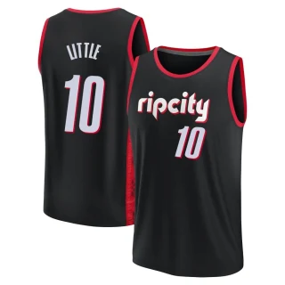 Youth Nassir Little Portland Trail Blazers Black Fast Break 2021/22 Replica City Edition Jersey