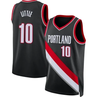 Youth Nassir Little Portland Trail Blazers Black Swingman 2021/22 Diamond Icon Edition Jersey