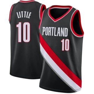 Youth Nassir Little Portland Trail Blazers Black Swingman Jersey - Icon Edition