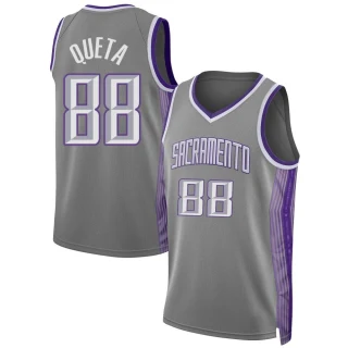 Youth Neemias Queta Sacramento Kings Anthracite Swingman 2022/23 City Edition Jersey