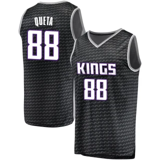 Youth Neemias Queta Sacramento Kings Black Fast Break Jersey - Statement Edition