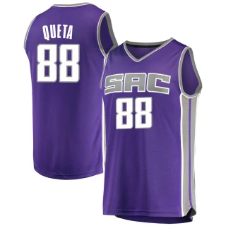 Youth Neemias Queta Sacramento Kings Purple Fast Break Jersey - Icon Edition