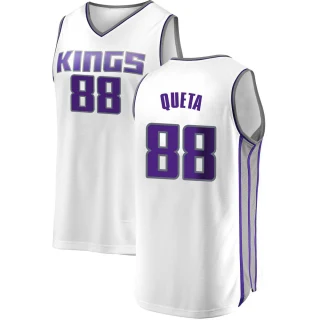 Youth Neemias Queta Sacramento Kings White Fast Break Jersey - Association Edition