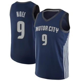 Youth Nerlens Noel Detroit Pistons Navy Swingman Jersey - City Edition