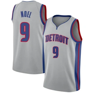 Youth Nerlens Noel Detroit Pistons Swingman Silver Jersey - Statement Edition