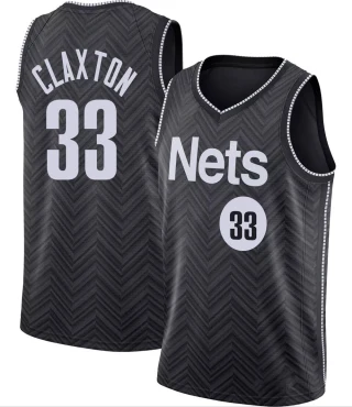 Youth Nic Claxton Brooklyn Nets Black Swingman 2020/21 Jersey - Earned Edition