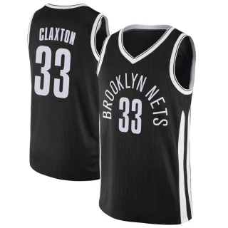 Youth Nic Claxton Brooklyn Nets Black Swingman Jersey - City Edition
