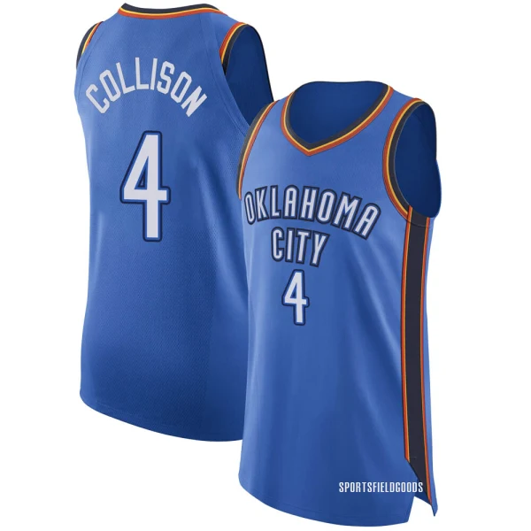 Youth Nick Collison Oklahoma City Thunder Blue Authentic Jersey - Icon Edition