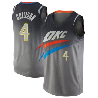 Youth Nick Collison Oklahoma City Thunder Gray Swingman Jersey - City Edition