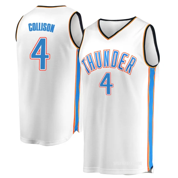 Youth Nick Collison Oklahoma City Thunder White Fast Break Replica Jersey - Association Edition