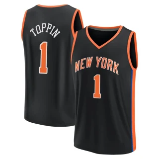Youth Obi Toppin New York Knicks Black Fast Break 2022/23 City Edition Jersey