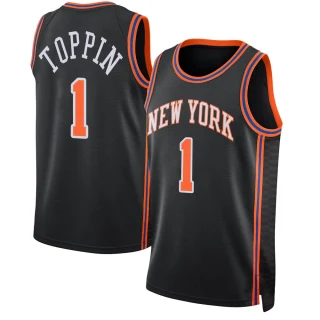 Youth Obi Toppin New York Knicks Black Swingman 2021/22 Jersey - City Edition