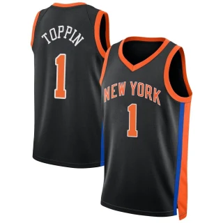 Youth Obi Toppin New York Knicks Black Swingman 2022/23 City Edition Jersey