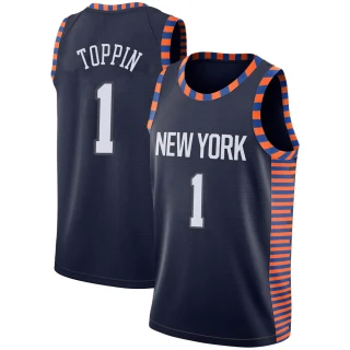 Youth Obi Toppin New York Knicks Navy Swingman 2018/19 Jersey - City Edition