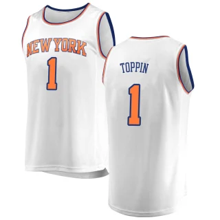 Youth Obi Toppin New York Knicks White Fast Break Jersey - Association Edition