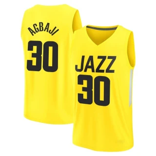 Youth Ochai Agbaji Utah Jazz Yellow Fast Break 2022/23 City Edition Jersey
