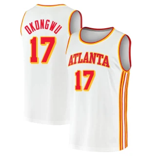 Youth Onyeka Okongwu Atlanta Hawks White Fast Break 2020/21 Jersey - Association Edition