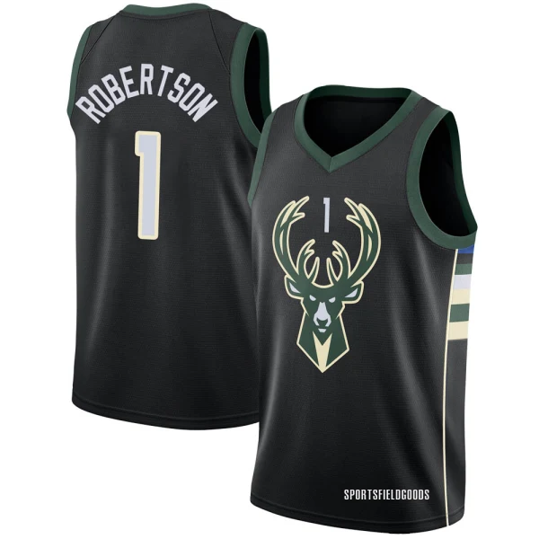 Youth Oscar Robertson Milwaukee Bucks Black Swingman Jersey - Statement Edition