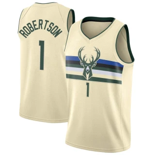Youth Oscar Robertson Milwaukee Bucks Cream Swingman Jersey - City Edition