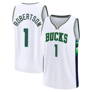 Youth Oscar Robertson Milwaukee Bucks White Fast Break 2021/22 Replica City Edition Jersey