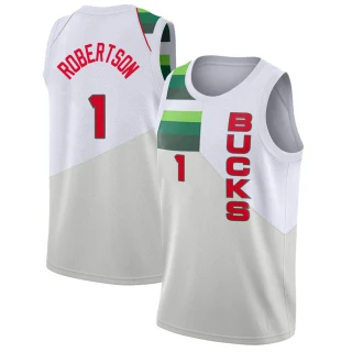 Youth Oscar Robertson Milwaukee Bucks White Swingman 2018/19 Jersey - Earned Edition