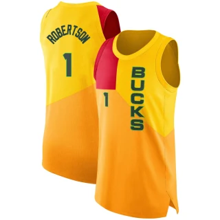 Youth Oscar Robertson Milwaukee Bucks Yellow Swingman 2018/19 Jersey - City Edition