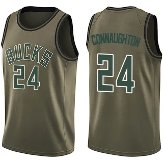 Youth Pat Connaughton Milwaukee Bucks Green Swingman Salute to Service Jersey