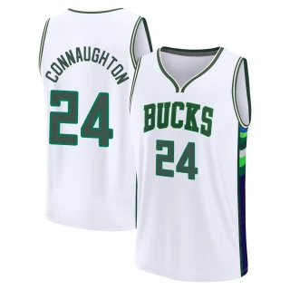 Youth Pat Connaughton Milwaukee Bucks White Fast Break 2021/22 Replica City Edition Jersey