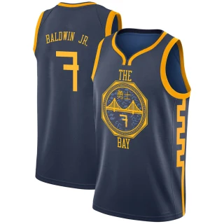 Youth Patrick Baldwin Jr. Golden State Warriors Gold Swingman Navy 2018/19 Jersey - City Edition