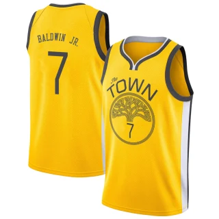 Youth Patrick Baldwin Jr. Golden State Warriors Gold Swingman Yellow 2018/19 Jersey - Earned Edition