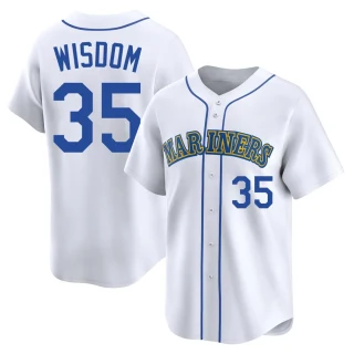 Youth Patrick Wisdom Seattle Mariners White Limited Throwback Cooperstown Collection Jersey