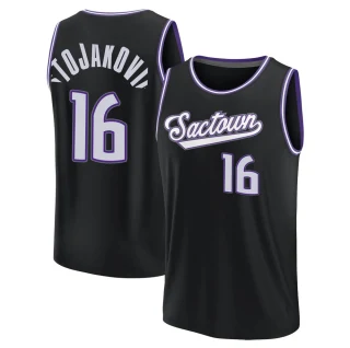 Youth Peja Stojakovic Sacramento Kings Black Fast Break 2021/22 Replica City Edition Jersey