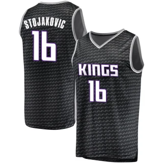 Youth Peja Stojakovic Sacramento Kings Black Fast Break Jersey - Statement Edition