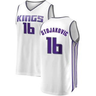 Youth Peja Stojakovic Sacramento Kings White Fast Break Jersey - Association Edition