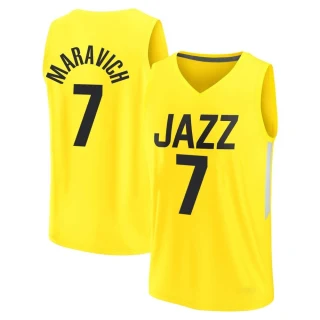 Youth Pete Maravich Utah Jazz Yellow Fast Break 2022/23 City Edition Jersey