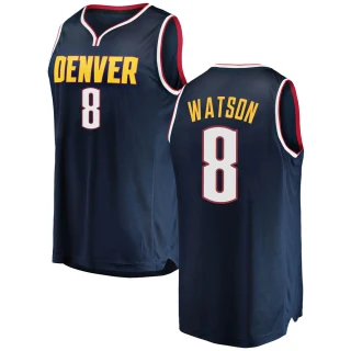 Youth Peyton Watson Denver Nuggets Navy Fast Break 2018/19 Jersey - Icon Edition