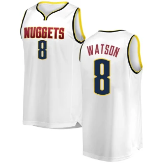 Youth Peyton Watson Denver Nuggets White Fast Break 2018/19 Jersey - Association Edition