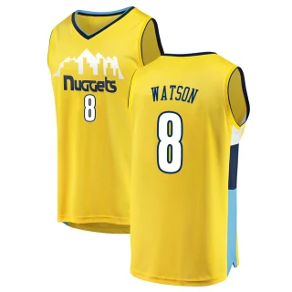 Youth Peyton Watson Denver Nuggets Yellow Fast Break Jersey - Statement Edition